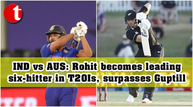 IND vs AUS: Rohit becomes leading six-hitter in T20Is, surpasses Guptill