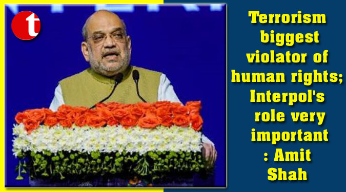 Terrorism biggest violator of human rights; Interpol's role very important: Amit Shah