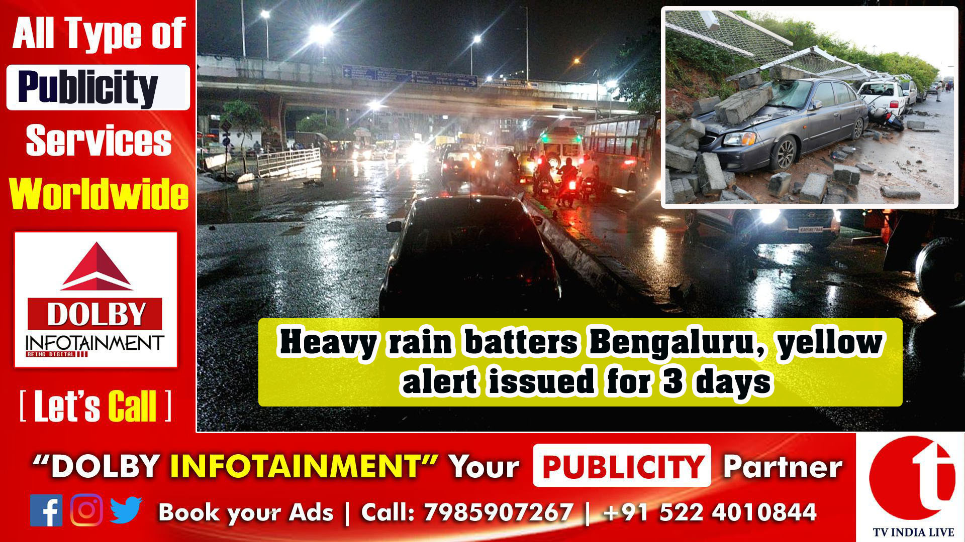 Heavy rain batters Bengaluru, yellow alert issued for 3 days