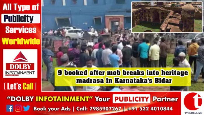9 booked after mob breaks into heritage madrasa in Karnataka’s Bidar