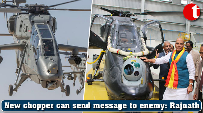 New chopper can send message to enemy: Rajnath Singh