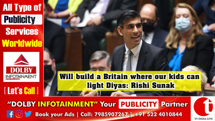 Will build a Britain where our kids can light Diyas: Rishi Sunak