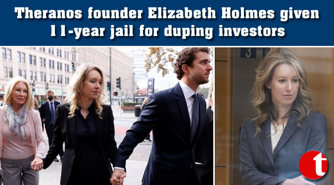 Theranos founder Elizabeth Holmes given 11-year jail for duping investors