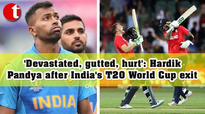 'Devastated, gutted, hurt': Hardik Pandya after India's T20 World Cup exit
