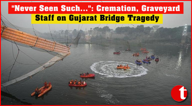 "Never Seen Such...": Cremation, Graveyard Staff on Gujarat Bridge Tragedy