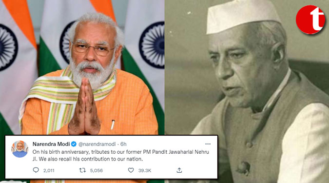 PM Modi pays tribute to Jawaharlal Nehru on Birth Anniversary