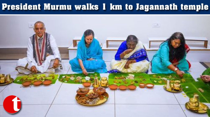 President Murmu walks 1 km to Jagannath temple