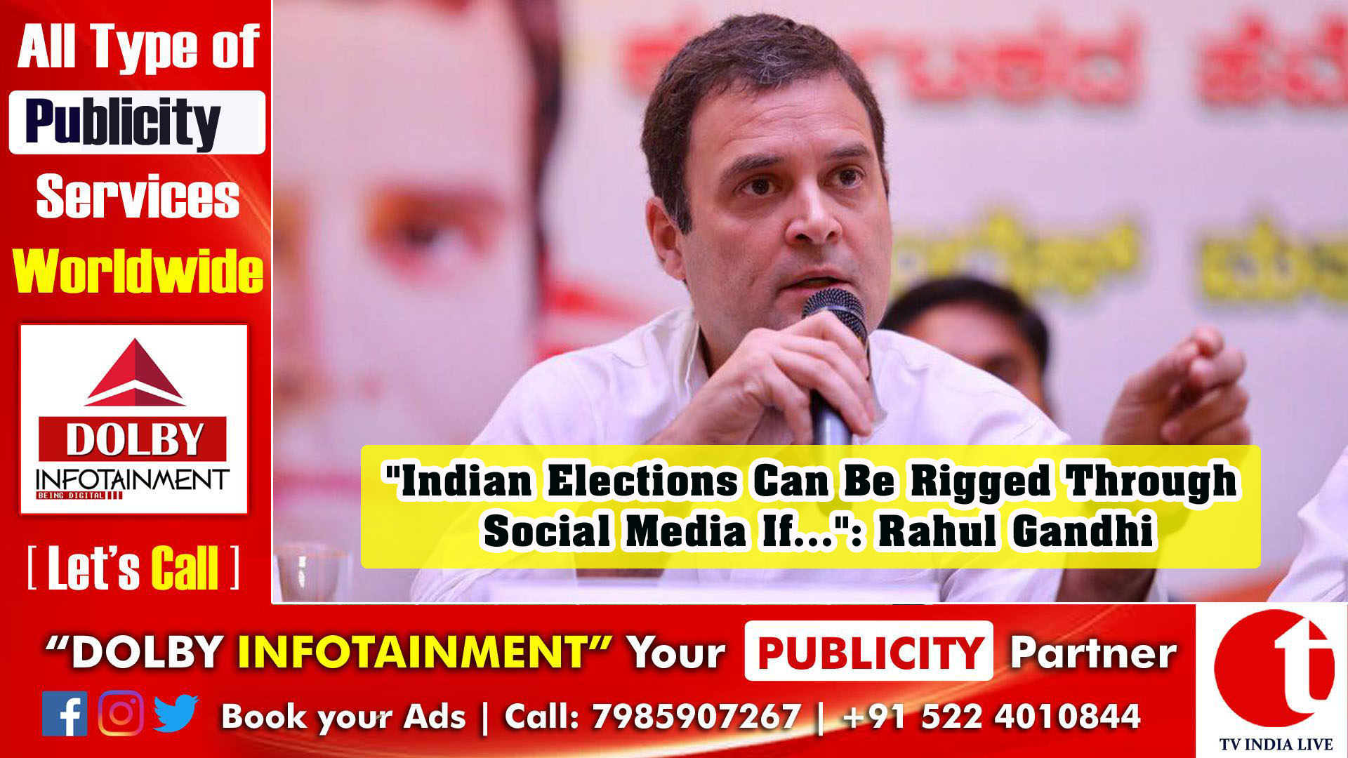 "Indian Elections Can Be Rigged Through Social Media If...": Rahul Gandhi