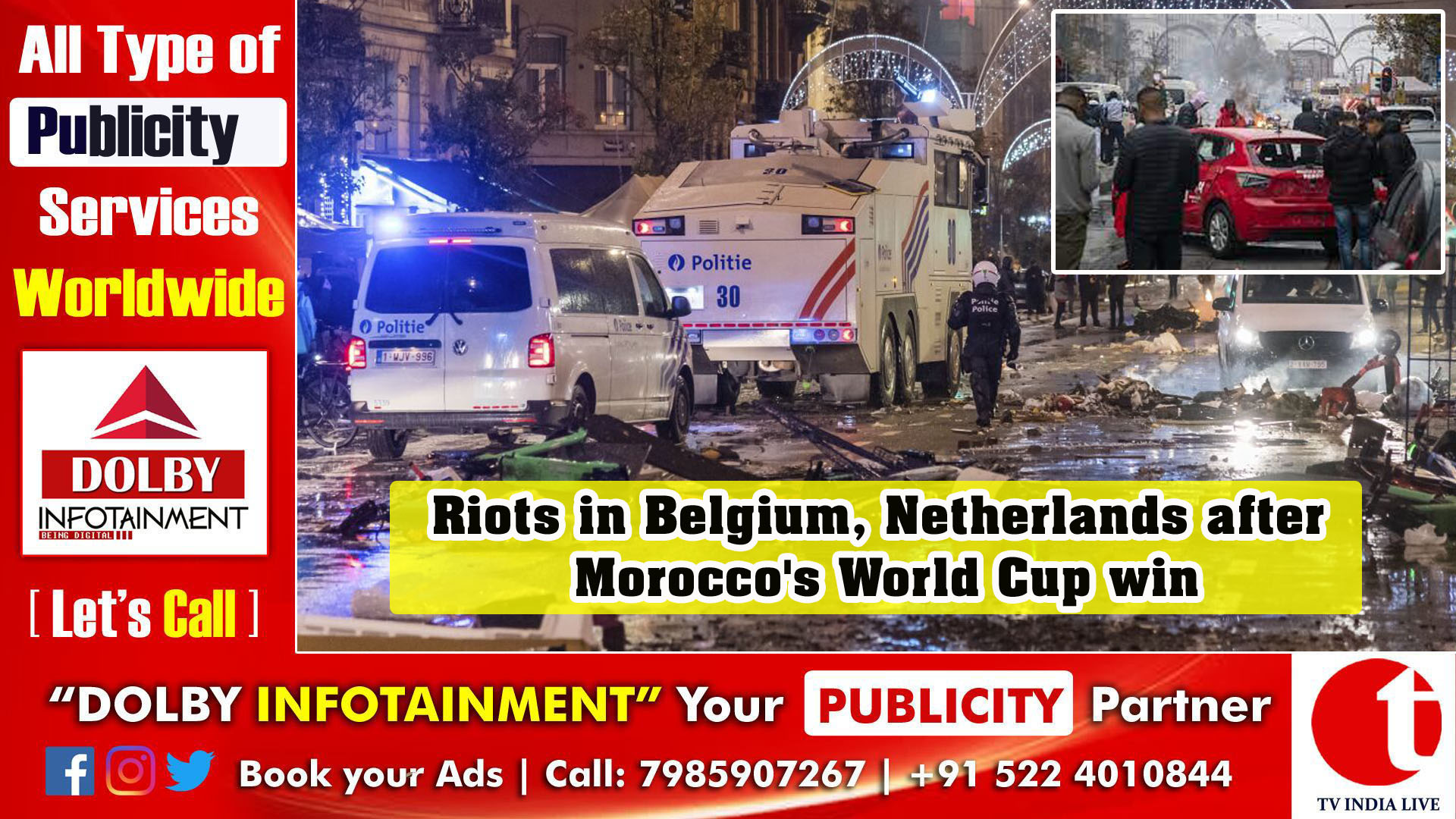 Riots in Belgium, Netherlands after Morocco's World Cup win