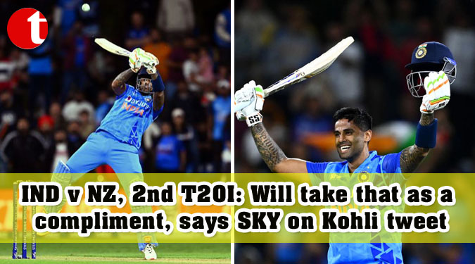 IND v NZ, 2nd T20I: Will take that as a compliment, says SKY on Kohli tweet