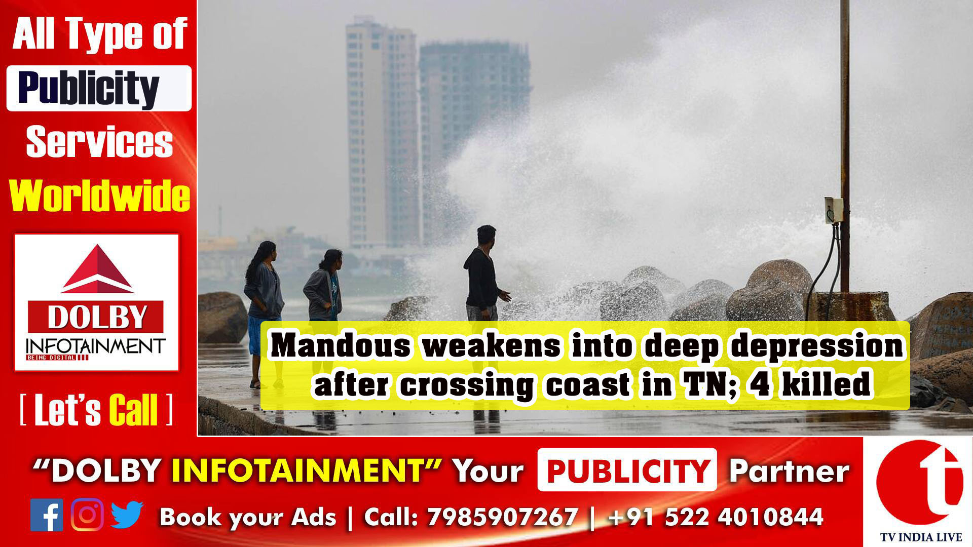 Mandous weakens into deep depression after crossing coast in TN; 4 killed