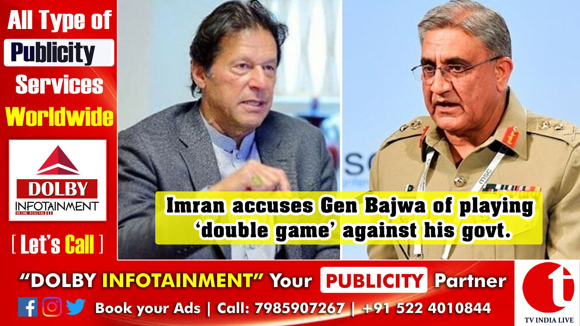 Imran accuses Gen Bajwa of playing ‘double game’ against his govt.