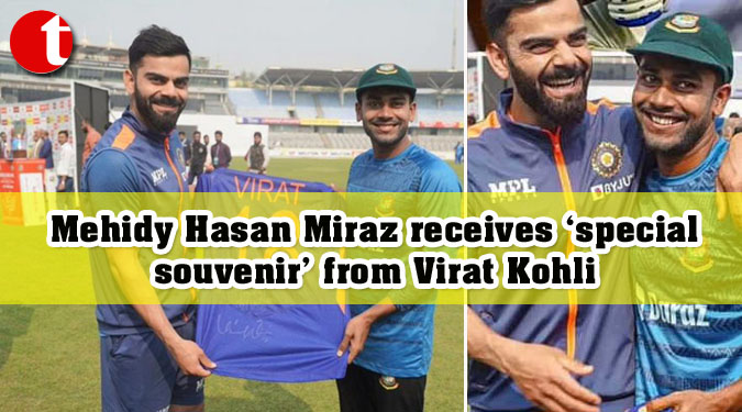 Mehidy Hasan Miraz receives ‘special souvenir’ from Virat Kohli