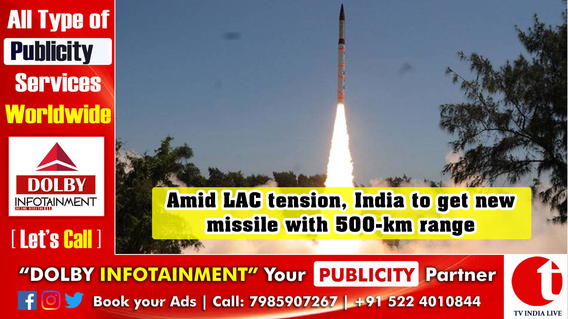 Amid LAC tension, India to get new missile with 500-km range