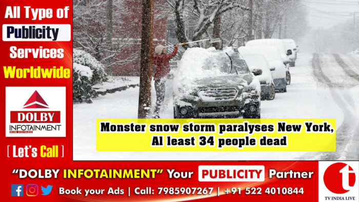 Monster snow storm paralyses New York, Al least 34 people dead