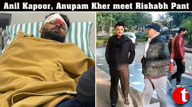 Anil Kapoor, Anupam Kher meet Rishabh Pant