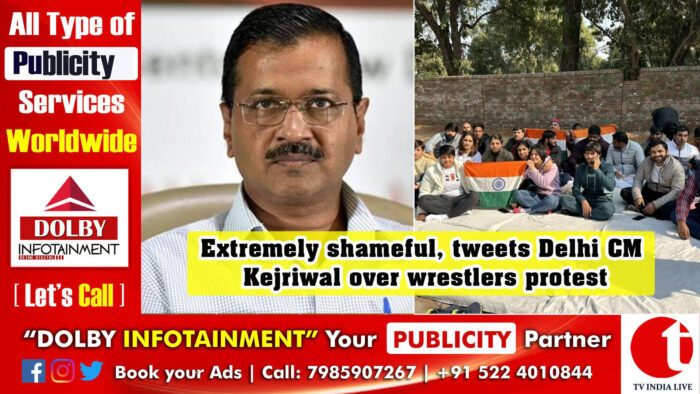 Extremely shameful, tweets Delhi CM Kejriwal over wrestlers protest