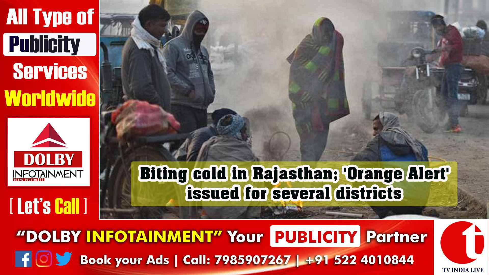 Biting cold in Rajasthan; 'Orange Alert' issued for several districts