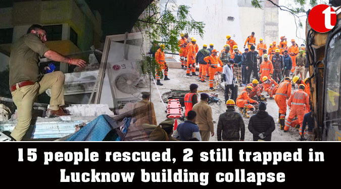15 people rescued, 2 still trapped in Lucknow building collapse