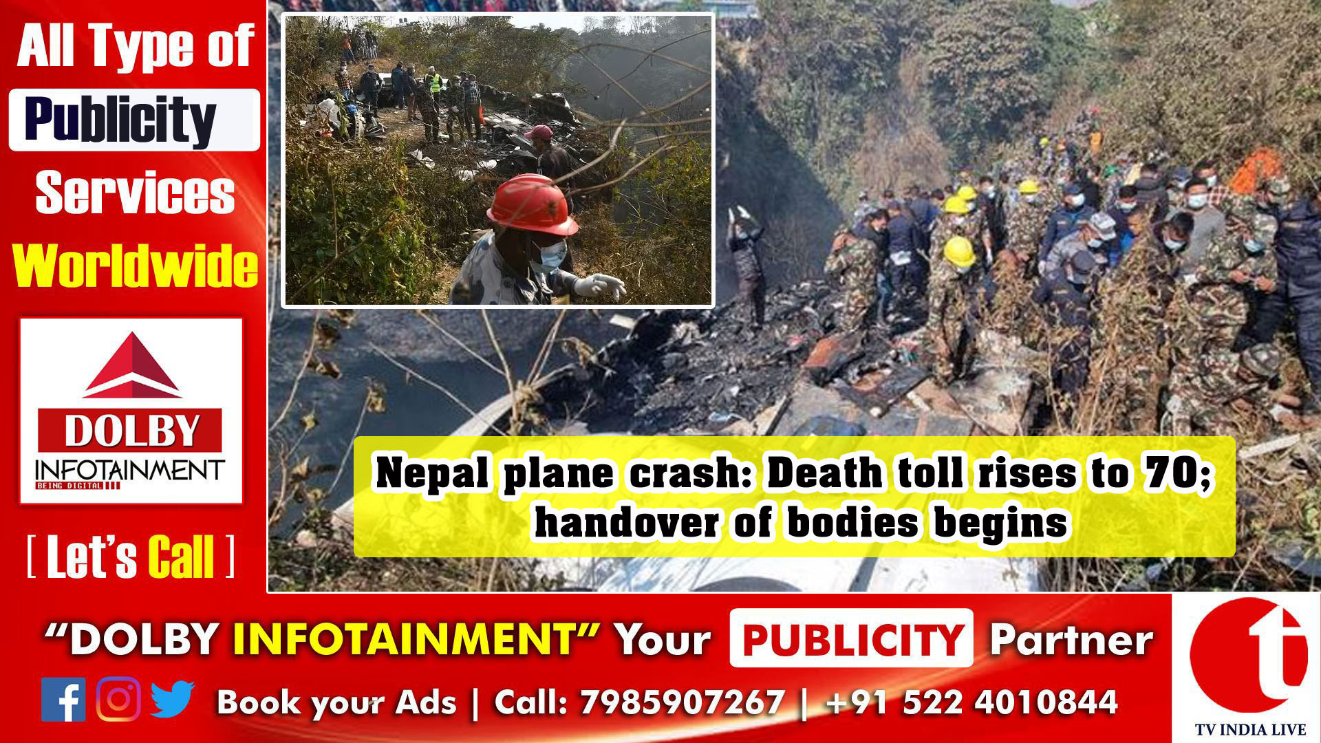 Nepal plane crash: Death toll rises to 70; handover of bodies begins