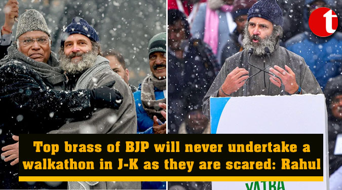 Top brass of BJP will never undertake a walkathon in J-K as they are scared: Rahul