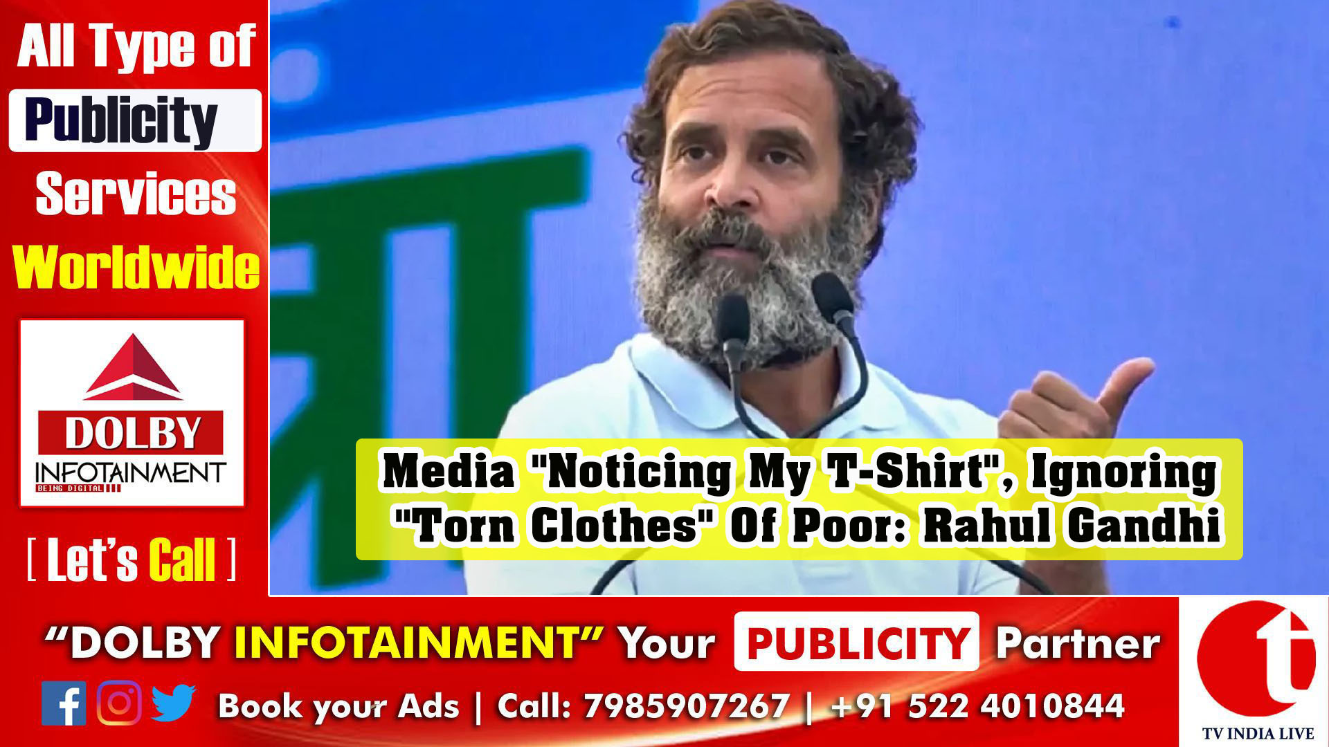 Media "Noticing My T-Shirt", Ignoring "Torn Clothes" Of Poor: Rahul Gandhi