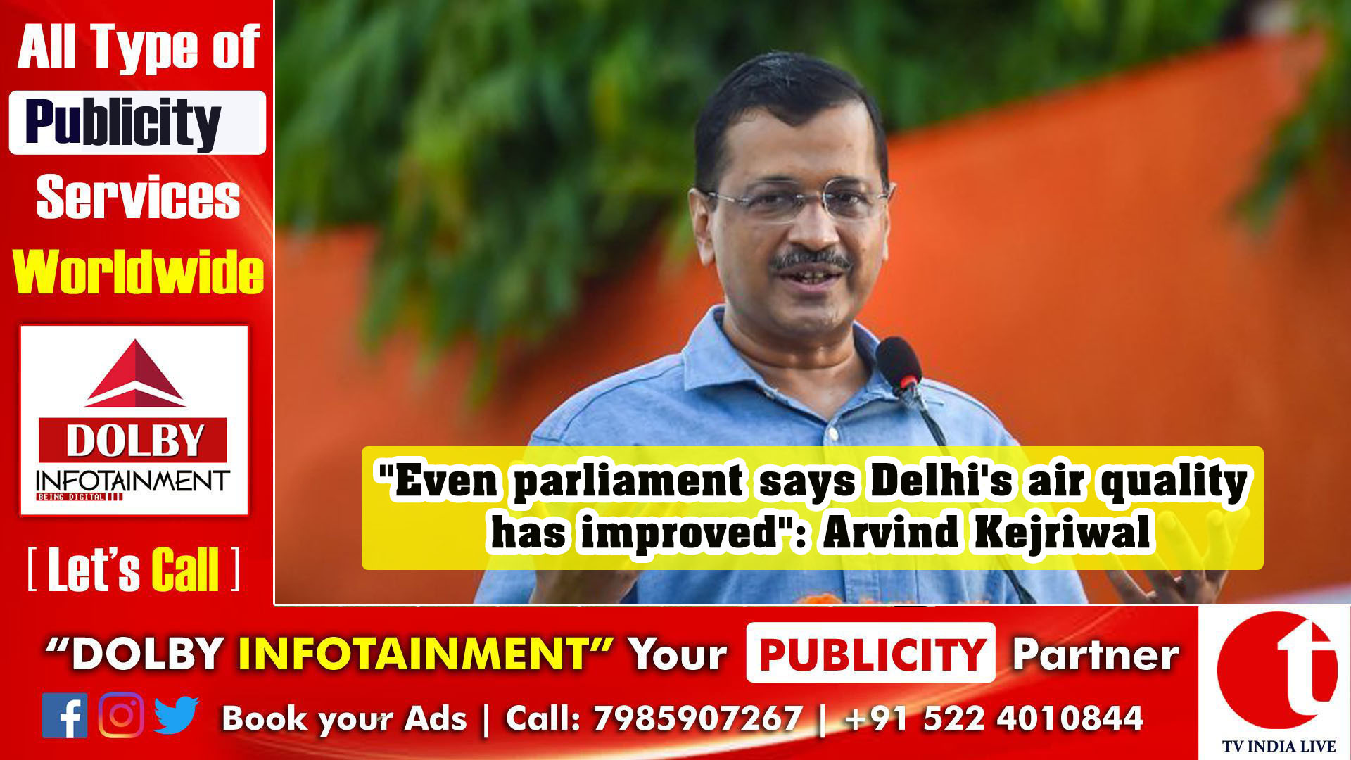 "Even parliament says Delhi's air quality has improved": Arvind Kejriwal
