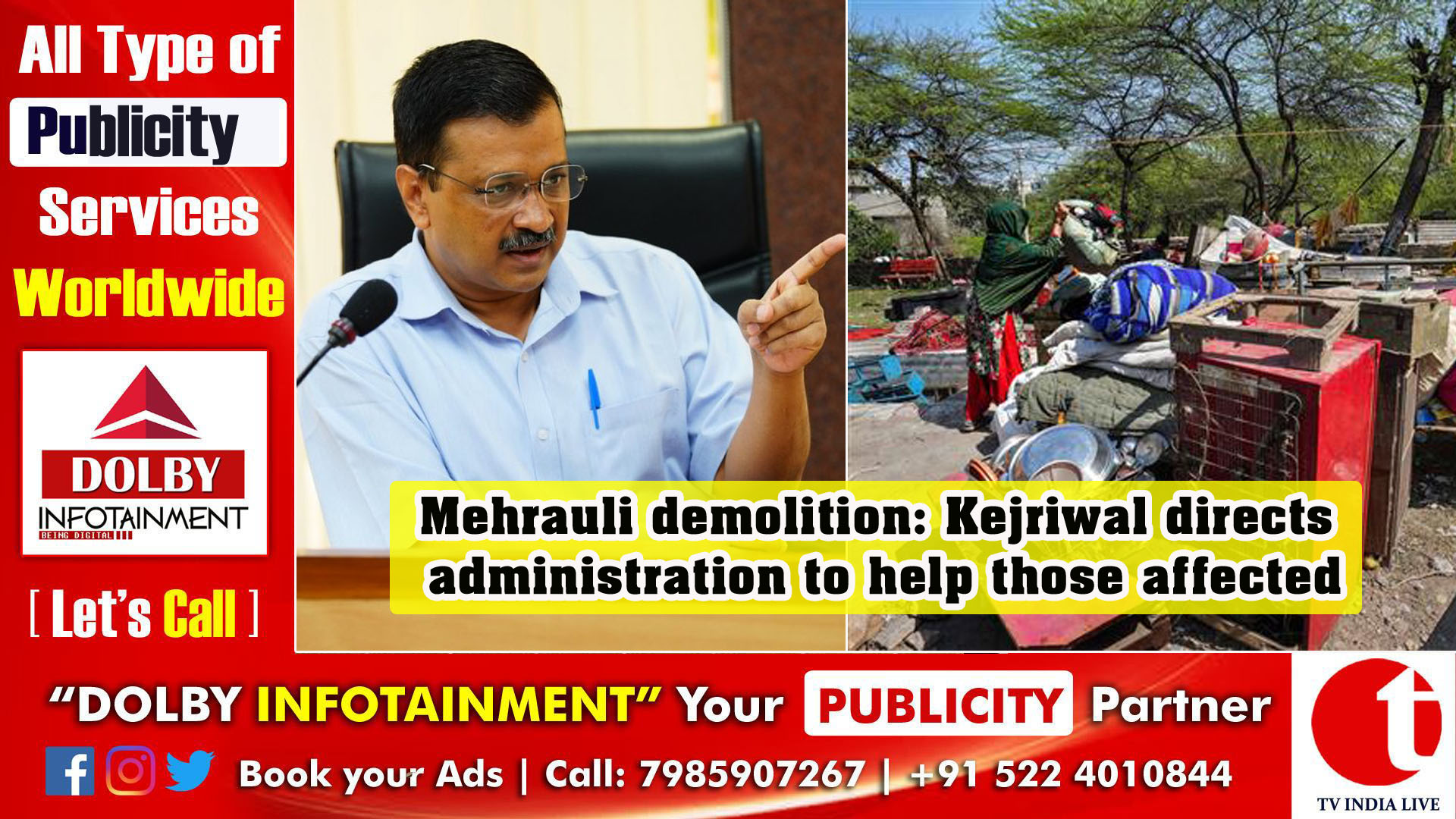 Mehrauli demolition: Delhi CM Kejriwal directs administration to help those affected