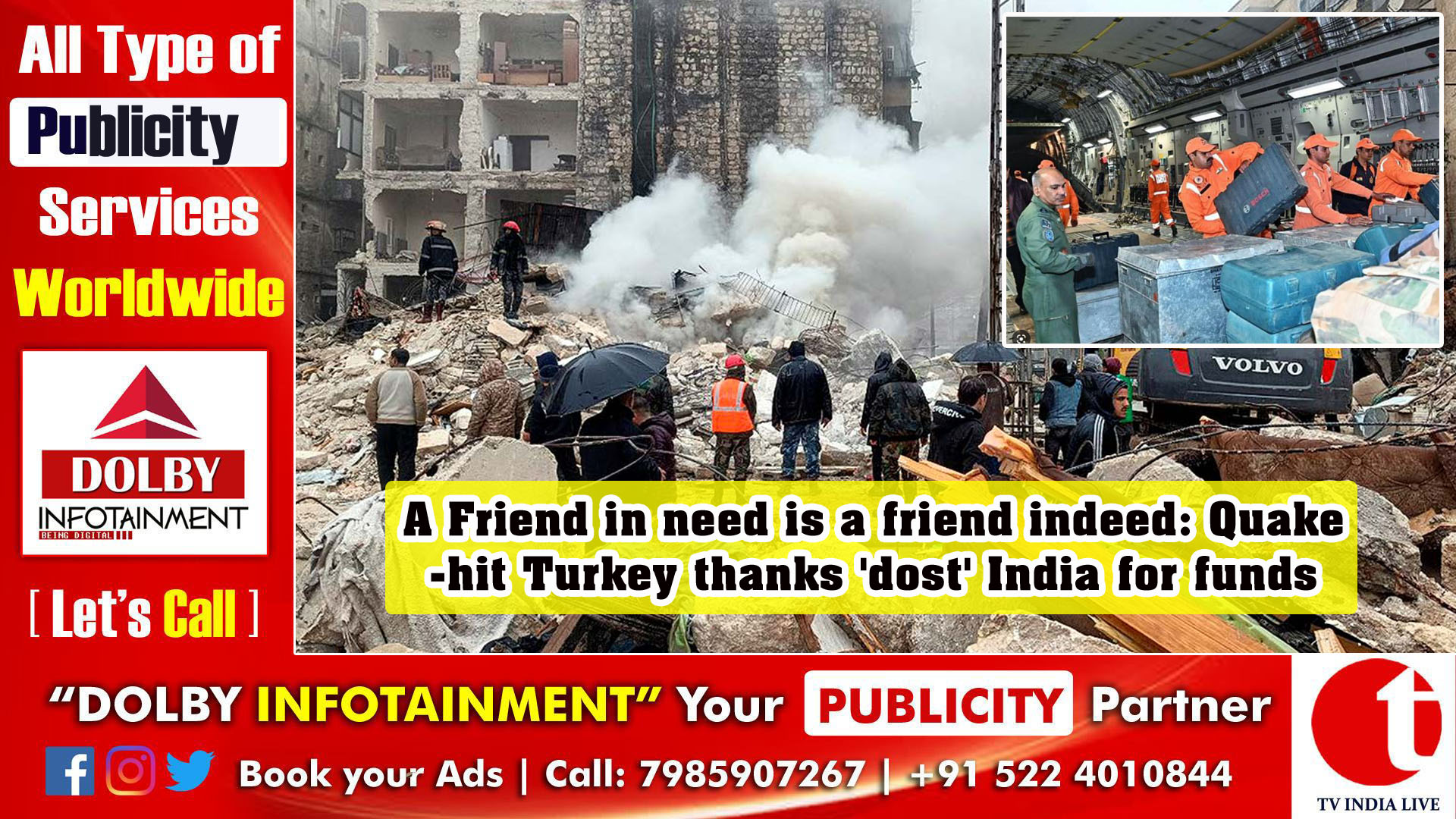 A Friend in need is a friend indeed: Quake-hit Turkey thanks 'dost' India for funds