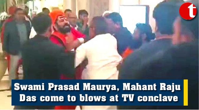 Swami Prasad Maurya, Mahant Raju Das come to blows at TV conclave