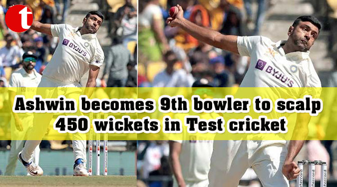 Ashwin becomes 9th bowler to scalp 450 wickets in Test cricket