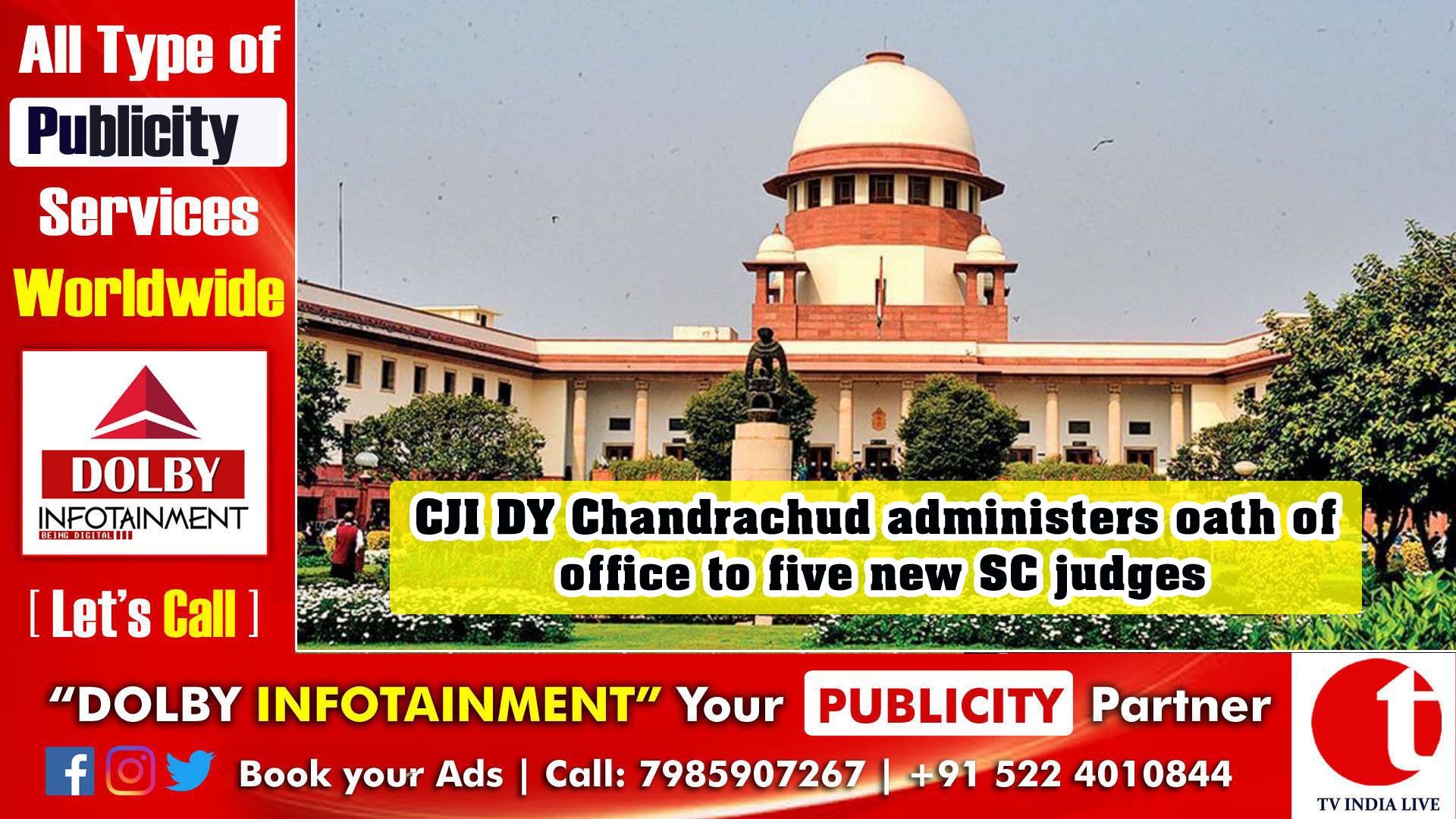 CJI DY Chandrachud administers oath of office to five new SC judges