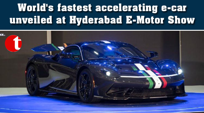 World’s fastest accelerating e-car unveiled at Hyderabad E-Motor Show
