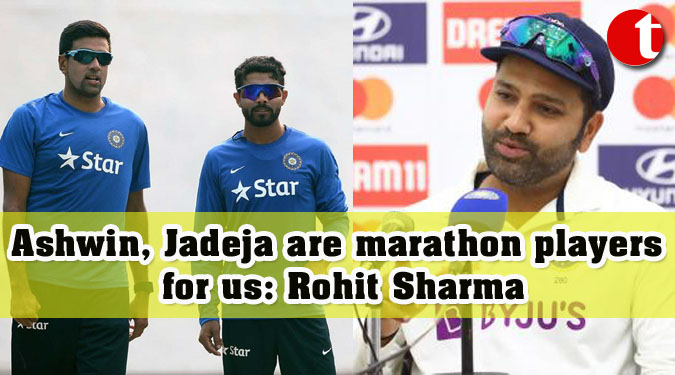 Ashwin, Jadeja are marathon players for us: Rohit Sharma