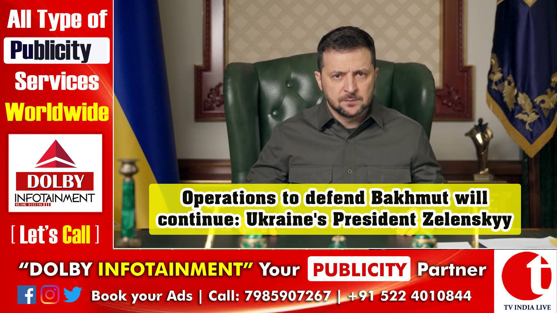 Operations to defend Bakhmut will continue: Ukraine's President Zelenskyy
