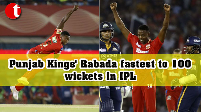 Punjab Kings’ Rabada fastest to 100 wickets in IPL