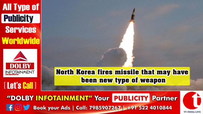 North Korea fires missile that may have been new type of weapon