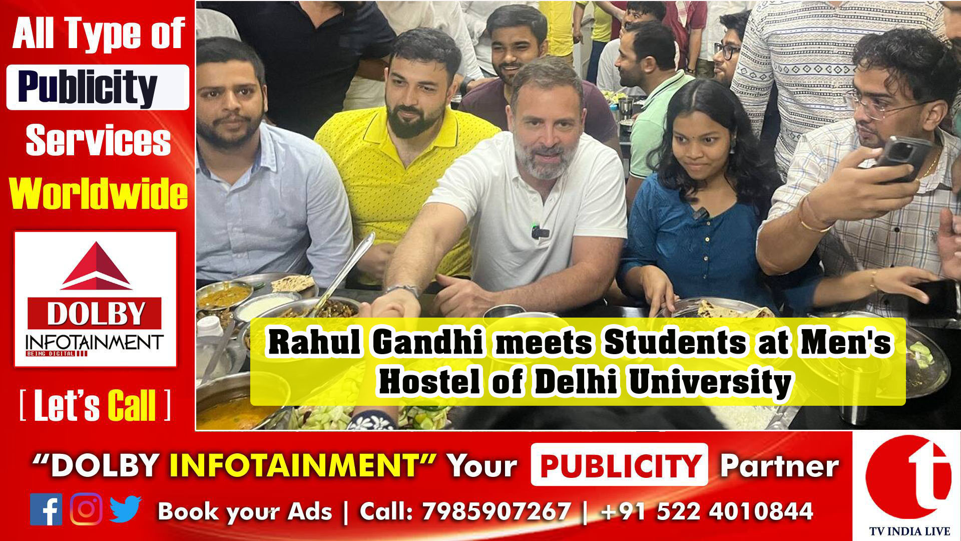 Rahul Gandhi meets Students at Men's Hostel of Delhi University