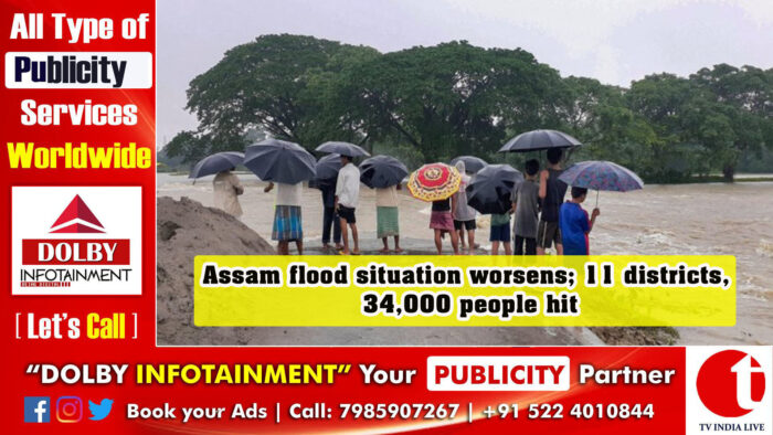 Assam flood situation worsens; 11 districts, 34,000 people hit