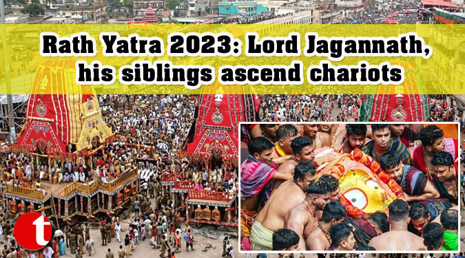 Rath Yatra 2023: Lord Jagannath, his siblings ascend chariots