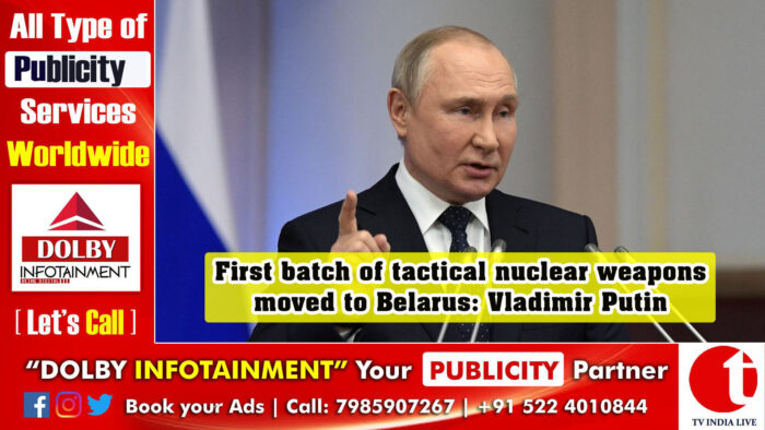 First batch of tactical nuclear weapons moved to Belarus: Vladimir Putin