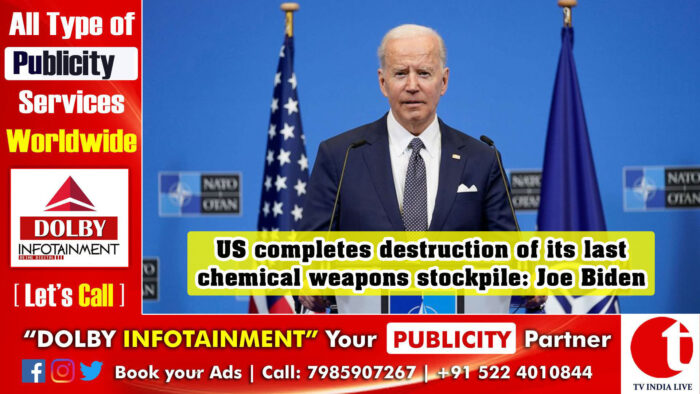 US completes destruction of its last chemical weapons stockpile: Joe Biden