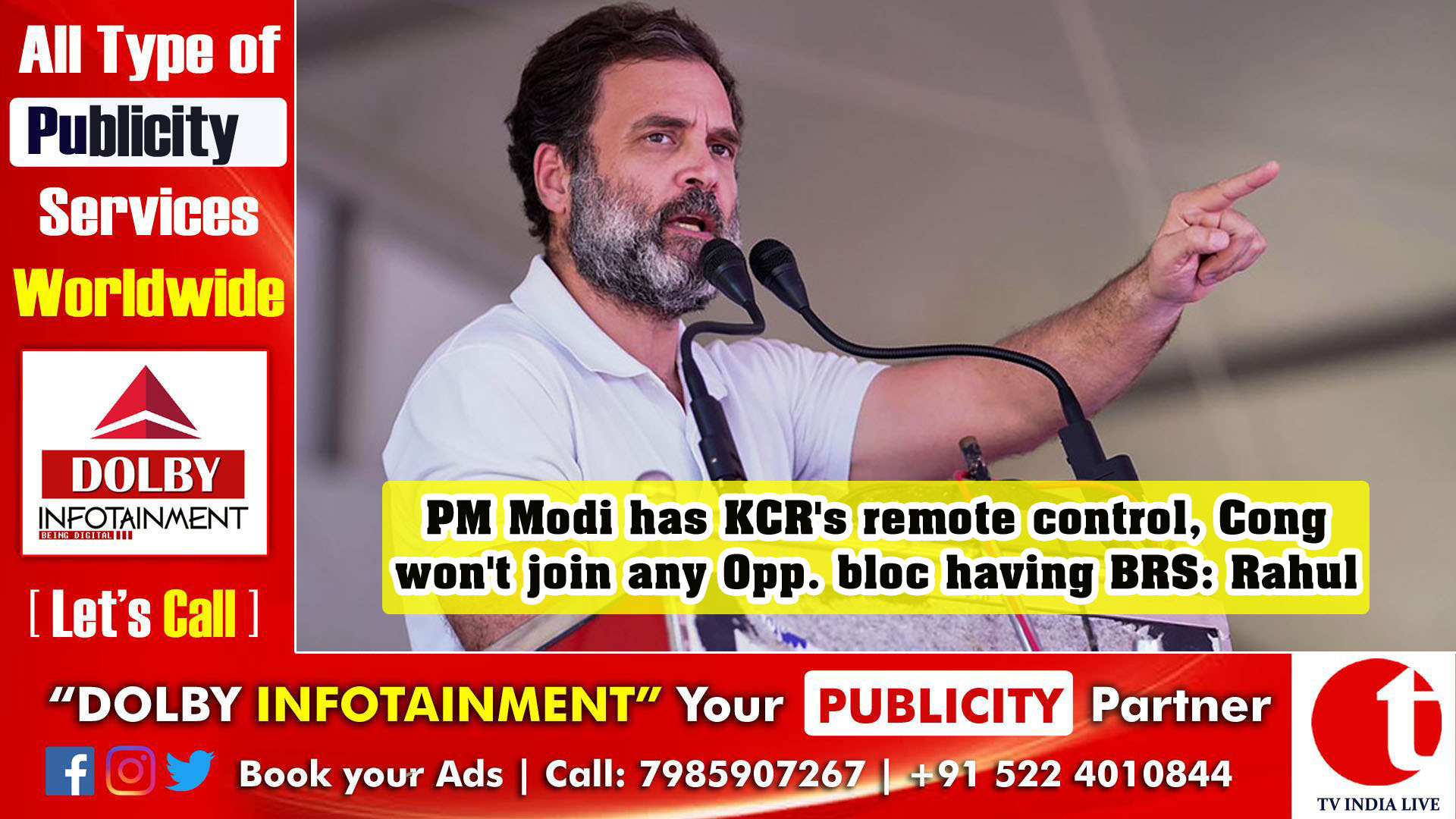 PM Modi has KCR's remote control, Cong won't join any Opp. bloc having BRS: Rahul