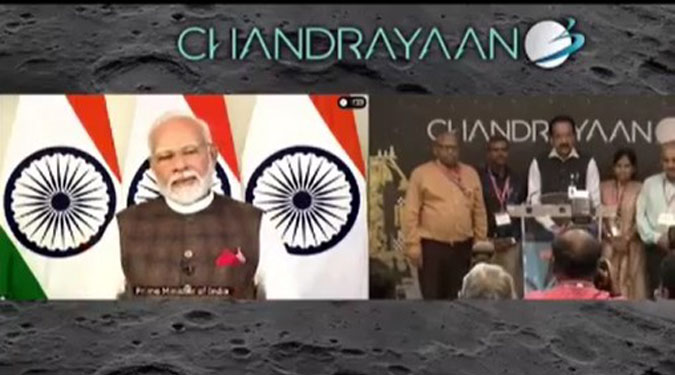 PM Modi addresses Team ISRO on success of Chandrayaan-3 Moon mission