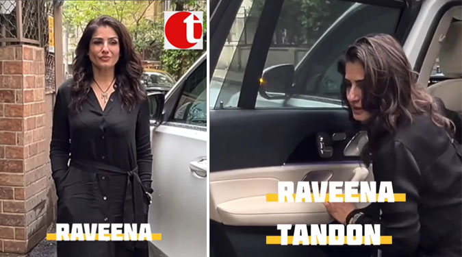 Raveena Tandon spotted at dubbing studio in Bandra