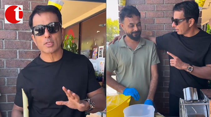Sonu Sood supports local sugarcane juice business in US