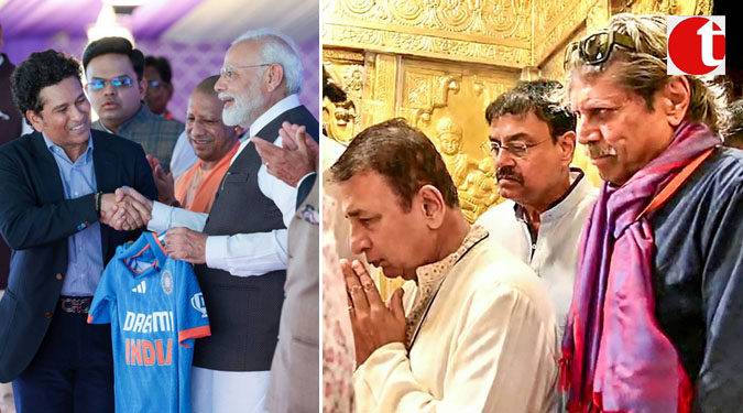 Tendulkar, Gavaskar, Kapil join PM Modi for Varanasi Cricket Stadium Foundation Stone Ceremony