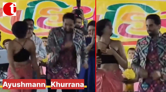 Actor Ayushmann Khurrana performed Garba