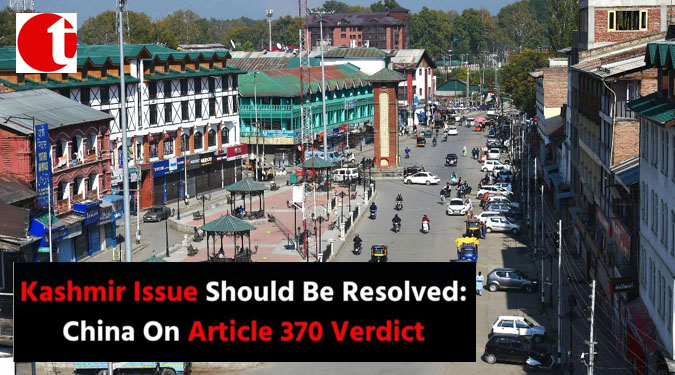 Kashmir Issue Should Be Resolved: China On Artile 370 Verdict