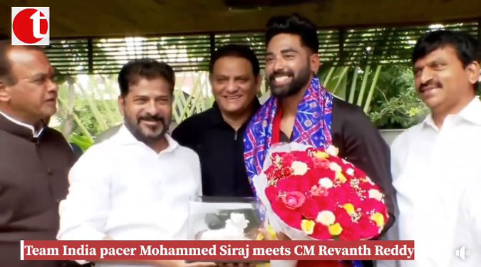 Team India pacer Mohammed Siraj meets CM Revanth Reddy